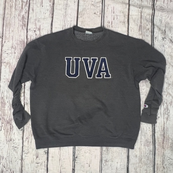 Virginia Cavaliers Champion Gray Stitched Pullover Jumper Sweatshirt Collegiate - Picture 1 of 4